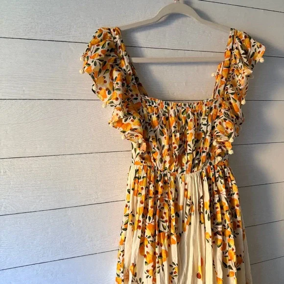 Farm Rio Cashew Crossed Back Dress Medium - Picture 9 of 10